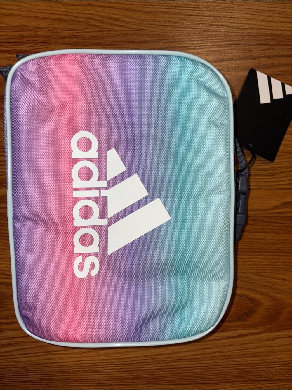 adidas Pink Purple Blue Ombre Lunch Tote with White Logo
